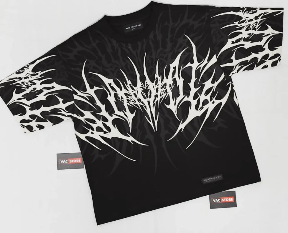 Y2K Cyberpunk Gothic T Shirt Edgy Thorn Texture Print Pure Cotton Streetwear Fashion Graphic Tee Urban Style Comfortable Fit