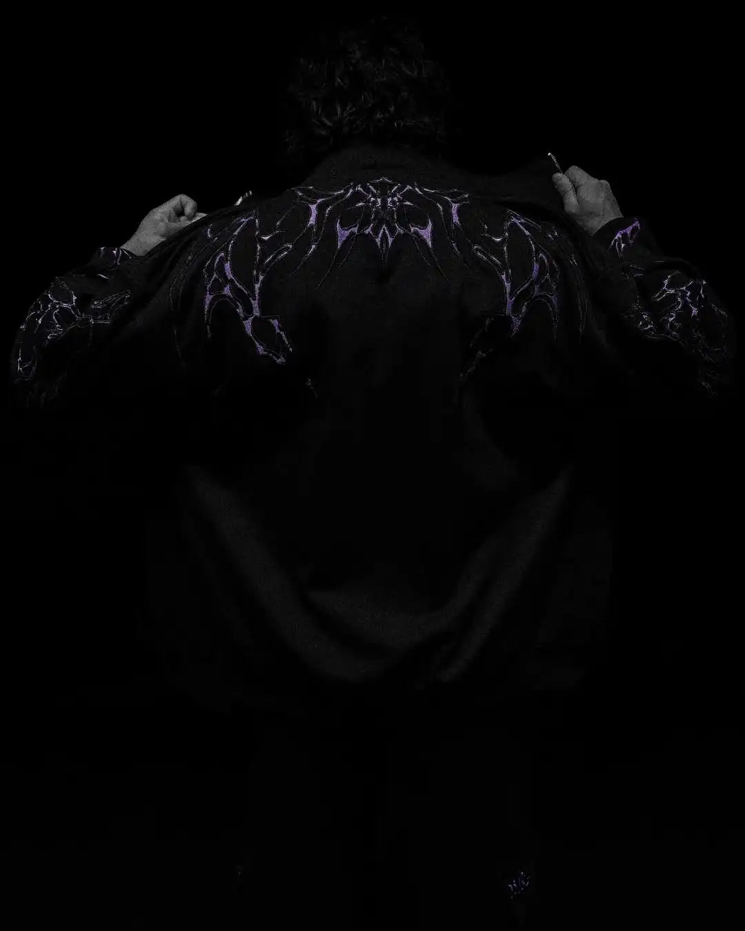 Men's Gothic Streetwear Zip-Up Hoodie Black Edgy Urban Athletic Dark Style Casual Oversized Pullover Sweatshirt with Zipper